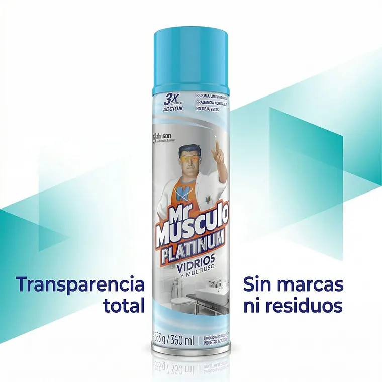 Mr Músculo Limpiavidrios Espuma 360ml Triple Acción 3