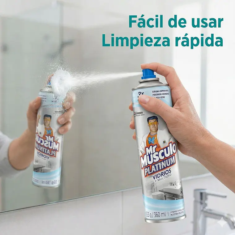 Mr Músculo Limpiavidrios Espuma 360ml Triple Acción 5