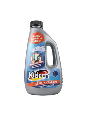 Desatascador Cañerías Klaren Maestro Plomero 1L