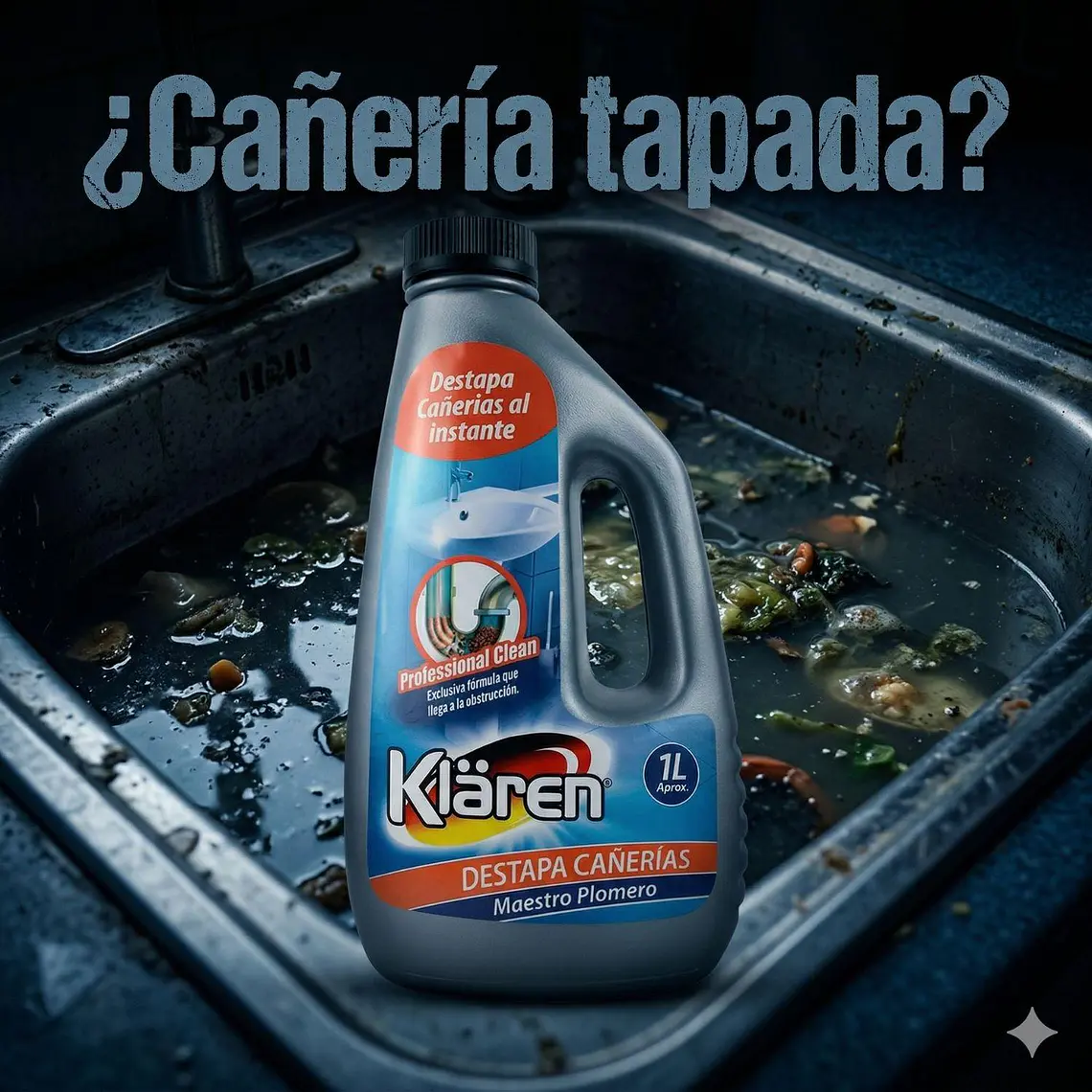 Desatascador Cañerías Klaren Maestro Plomero 1L 3