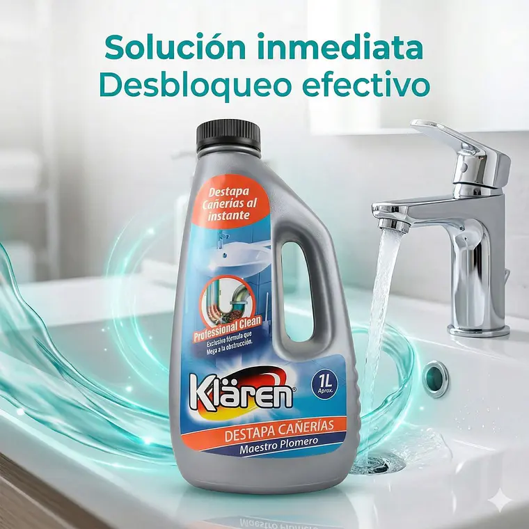 Desatascador Cañerías Klaren Maestro Plomero 1L 4