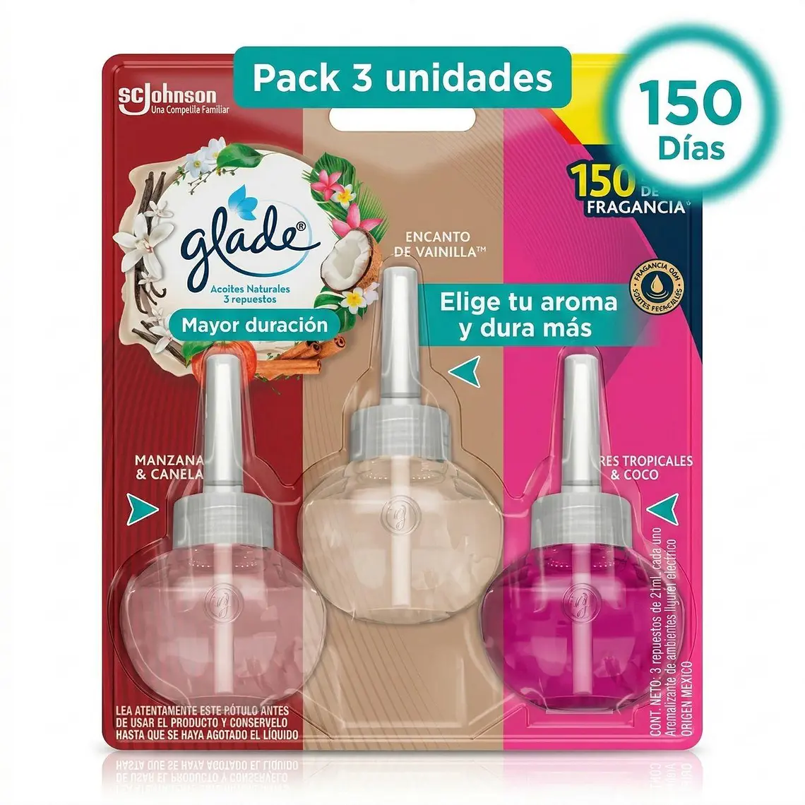 Recarga Glade Aceite Natural Surtido 21ml x3 Unid 9