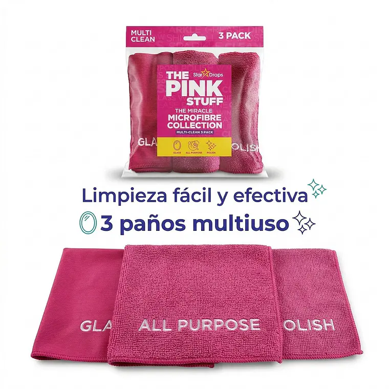 Paños De Microfibra Milagrosos 3 Unidades The Pink Stuff 2