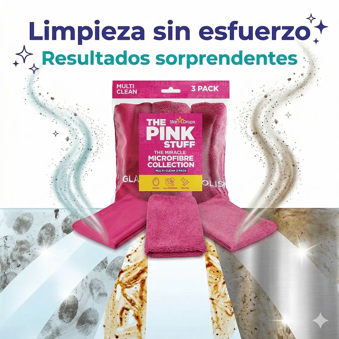 Paños De Microfibra Milagrosos 3 Unidades The Pink Stuff 3