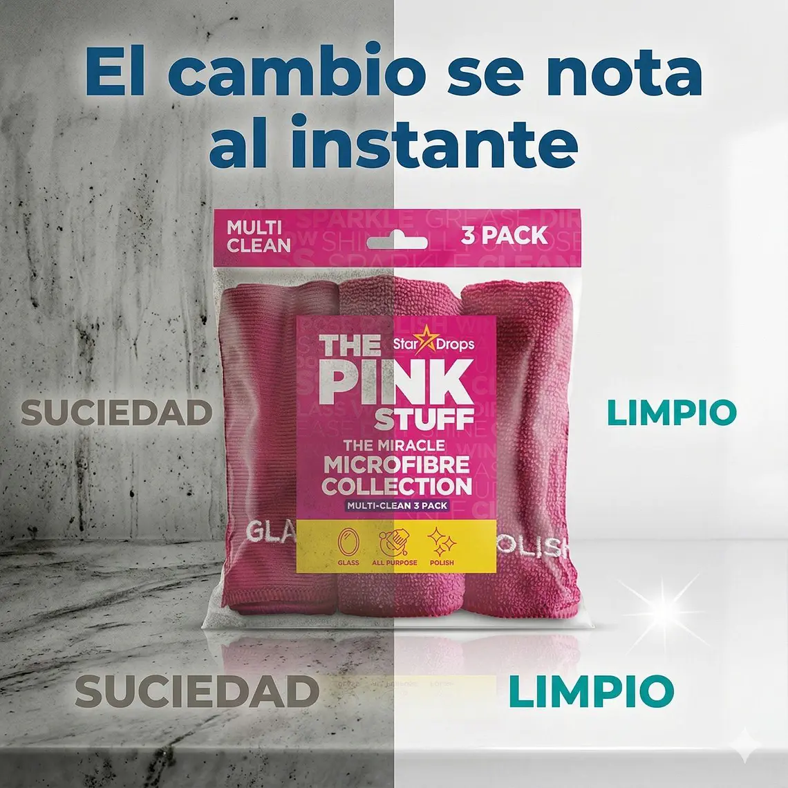 Paños De Microfibra Milagrosos 3 Unidades The Pink Stuff 4