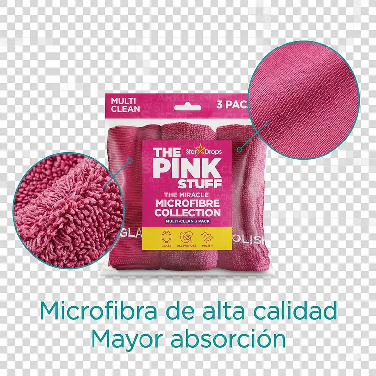 Paños De Microfibra Milagrosos 3 Unidades The Pink Stuff 6
