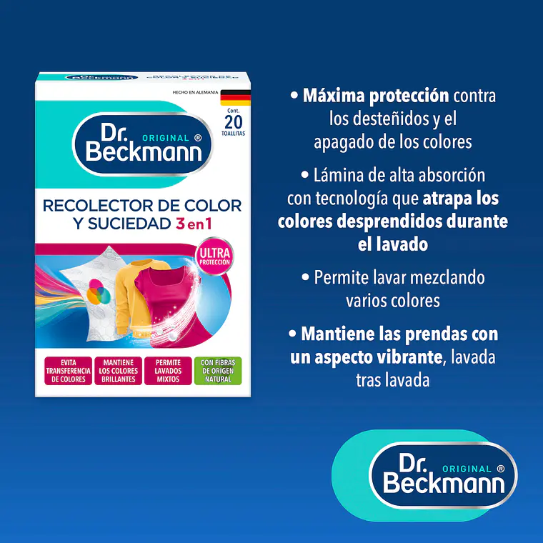 Toallitas Atrapa Color Dr. Beckmann 20 Unidades 2
