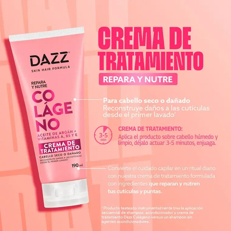 Dazz Crema Capilar Colágeno 190ml Reparación Profunda 2