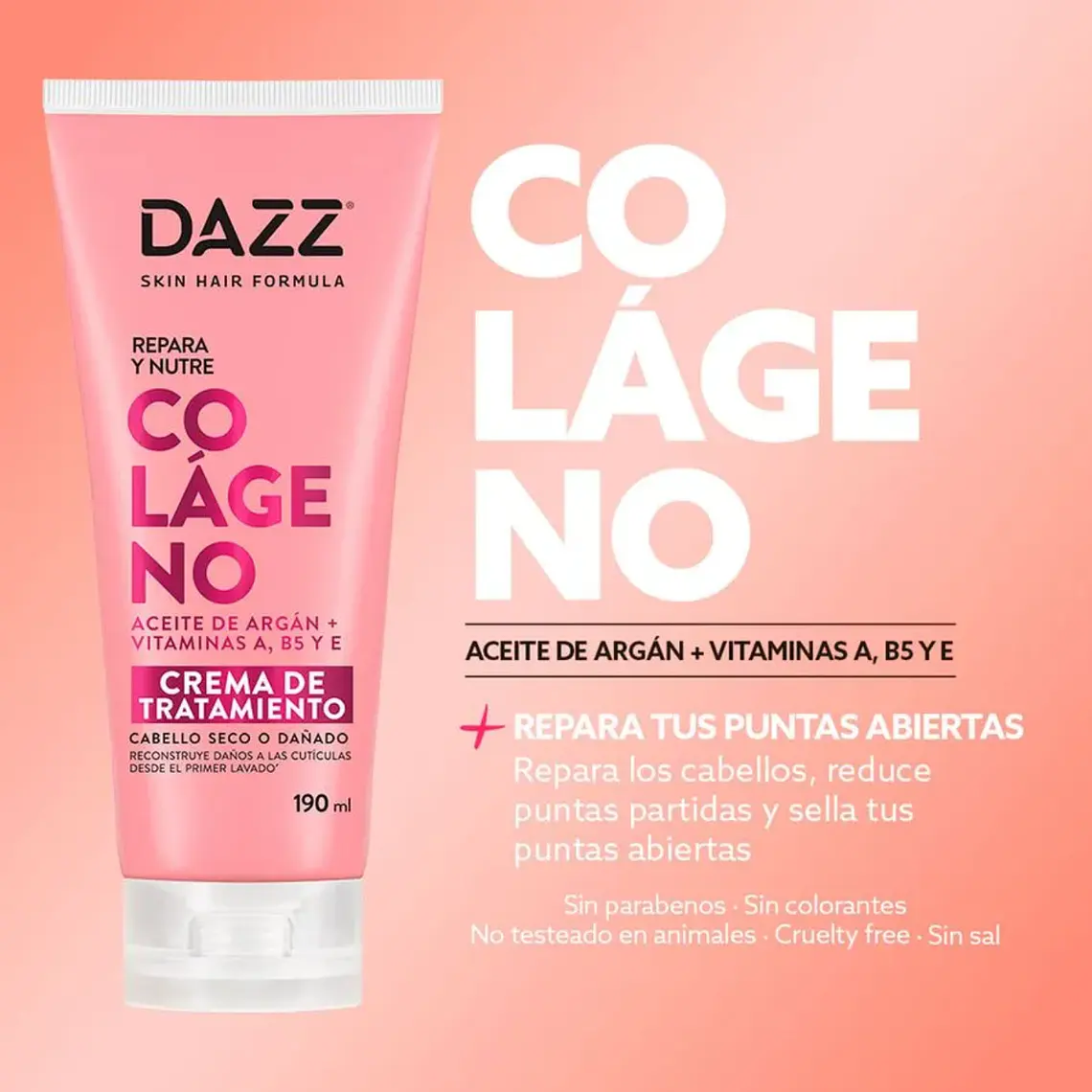 Dazz Crema Capilar Colágeno 190ml Reparación Profunda 3