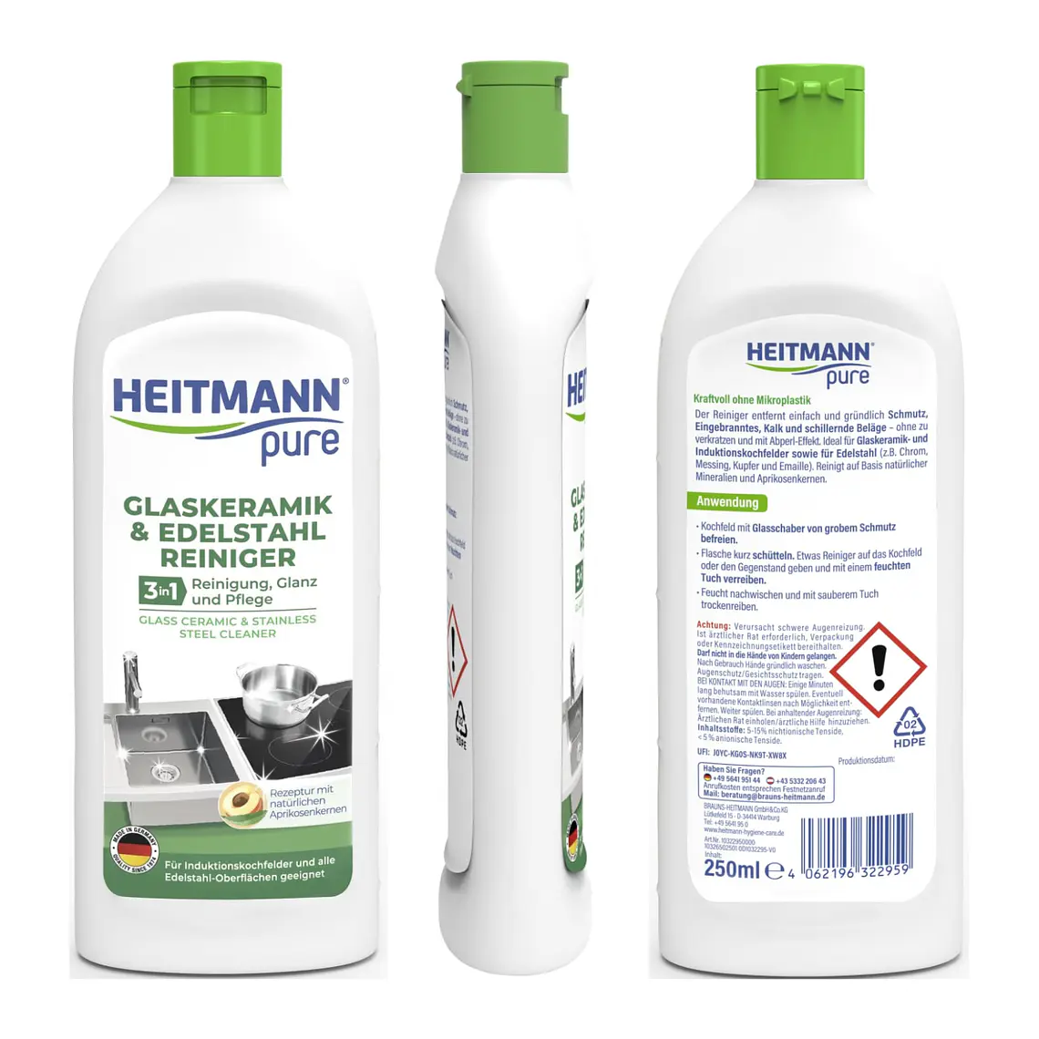 Heitmann Limpiador Vitrocerámica y Acero Inox 250ml 4