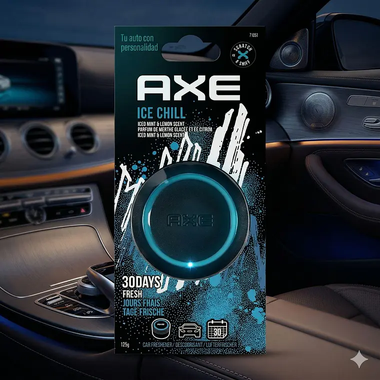 Pack 2 Aromatizante Auto AXE Ice Gel 125g Tarro Aroma Fresco Duradero 5