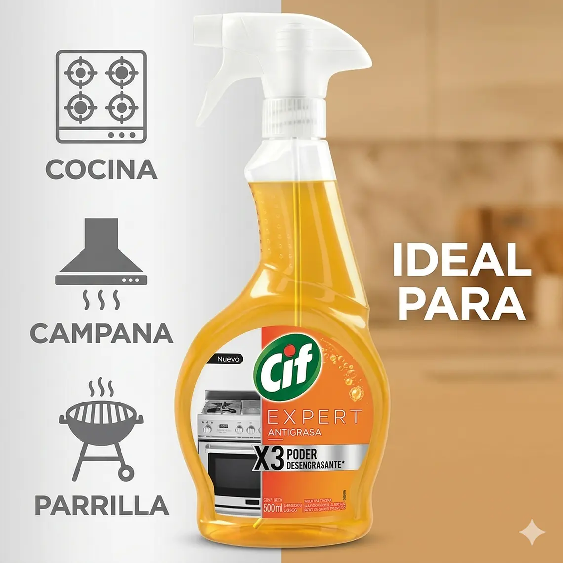 Cif Desengrasante Antigrasa Biodegradable Gatillo 500 Ml Cocina 4