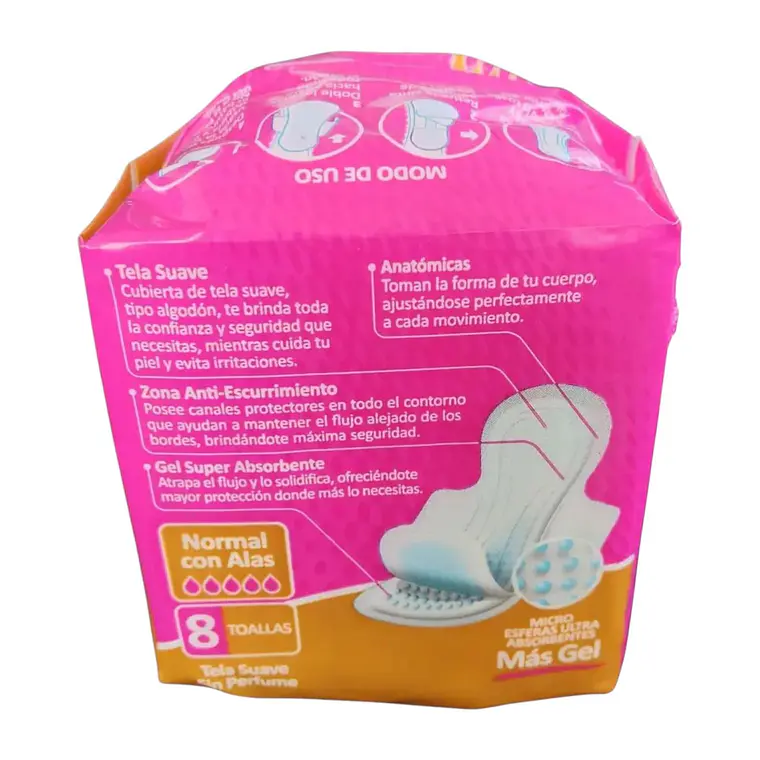 Toallas Femeninas Parati Normal Con Alas 8 Unidades 3