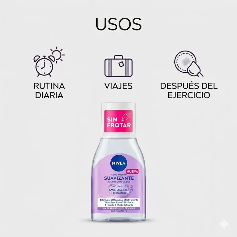 Agua Micelar Nivea Piel Sensible 100ml: Suavizante 3 en 1 3