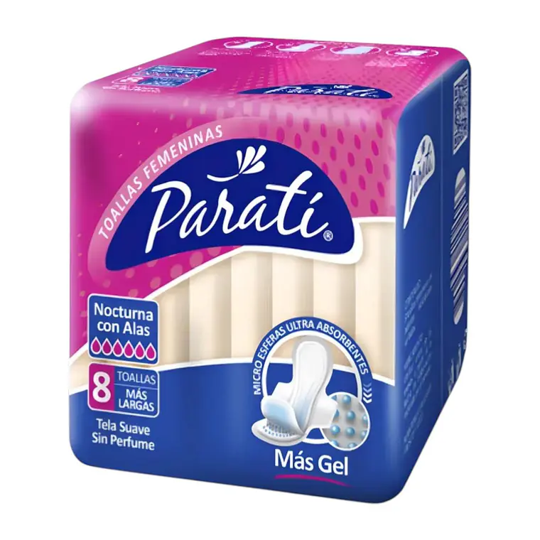 Toallas Femeninas Parati Nocturna Con Alas 8 Unidades 1