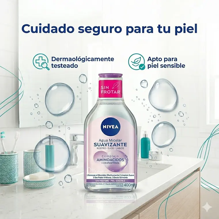 Agua Micelar Nivea 400ml: Desmaquillante Piel Sensible 7