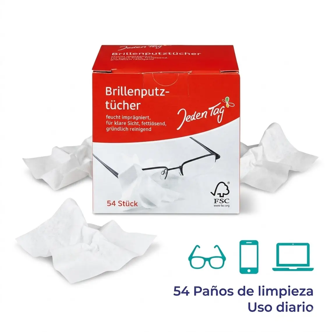 Paños Limpieza De Lentes Jeden Tag 54unid 2