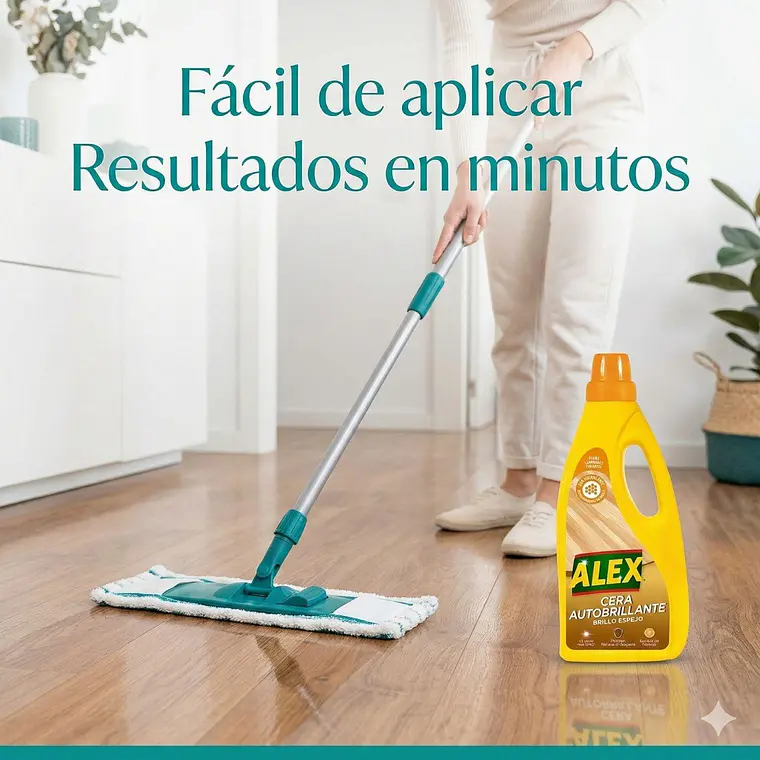 Cera Autobrillante Pisos Laminados Alex 750 ml 5