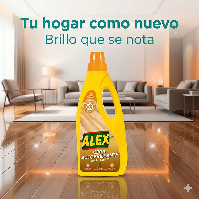 Cera Autobrillante Pisos Laminados Alex 750 ml 9