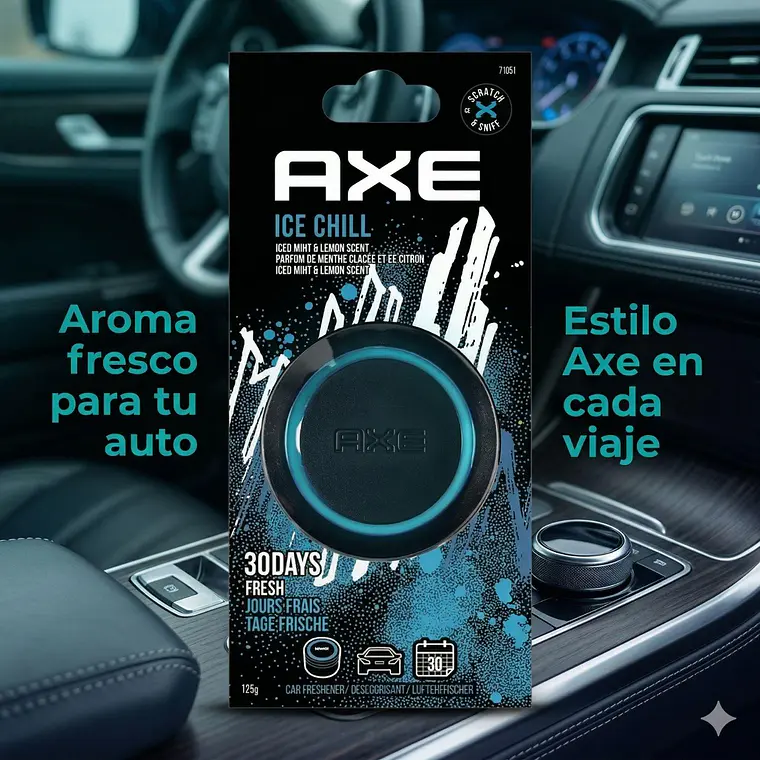 Pack 3 Aromatizantes Auto Axe Ice Gel 125g Eliminador Olores Auto 3