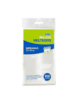 Bolsas Multiuso Bakan 25x38 Bolsa Taco Mediana 100 Unidades