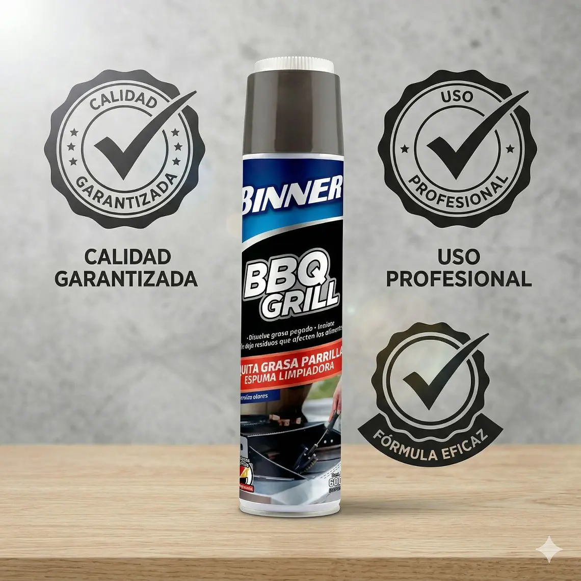 Limpiador Quita Grasa Bbq Grill Binner 600ml 7