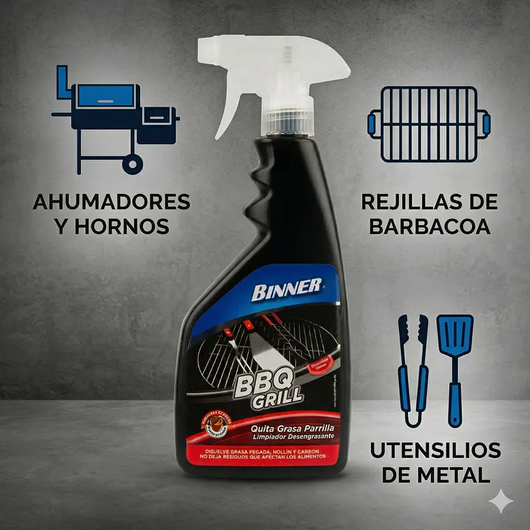 Limpiador Desengrasante Parrilla Bbq Binner 500ml 4