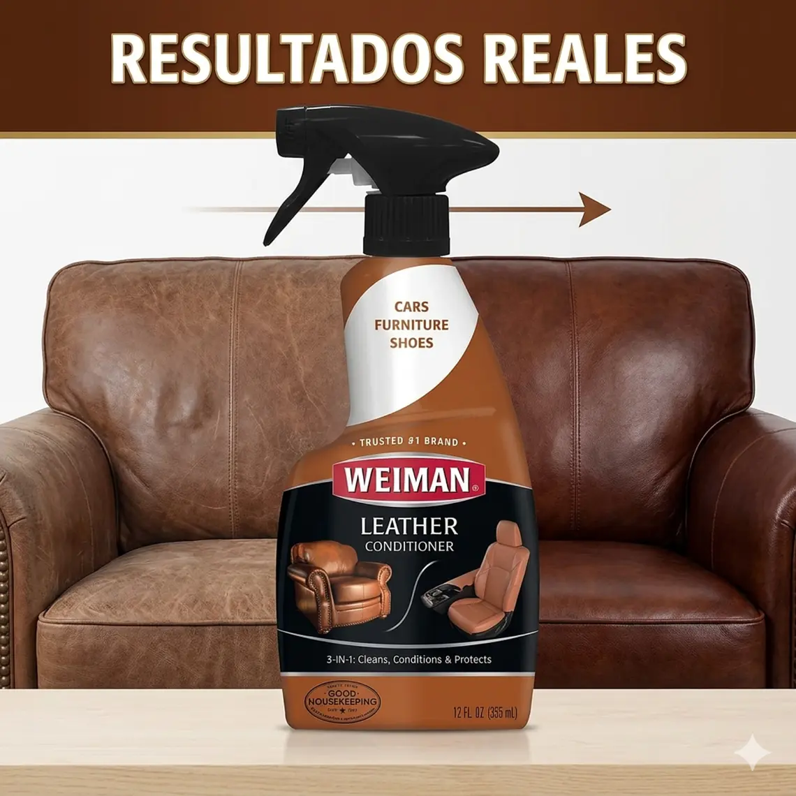 Limpiador Acondicionador De Cuero Weiman 3En1 355ml 3