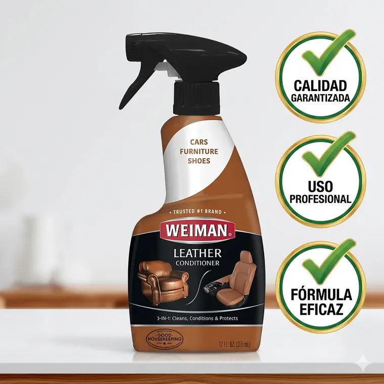 Limpiador Acondicionador De Cuero Weiman 3En1 355ml 5