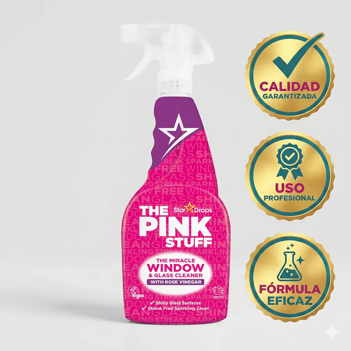Limpia Vidrios Vinagre Rosa Pink 750ml 6