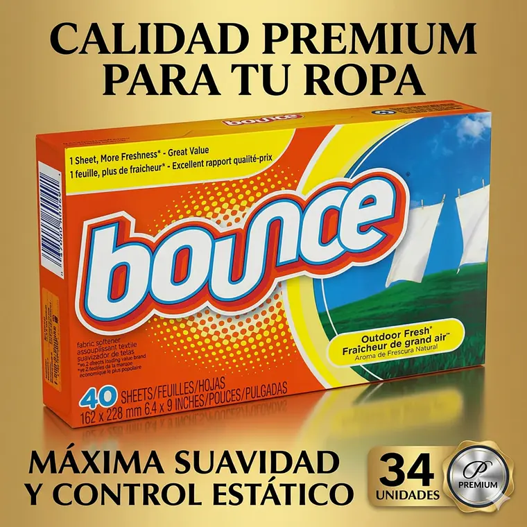Toalla Antiarrugas Antiestatica Y Suavizante Bounce 34 Un 8