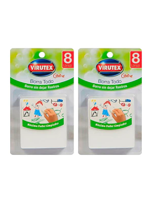 Esponja Mágica Virutex Pack 2x8: Borra Todo Total