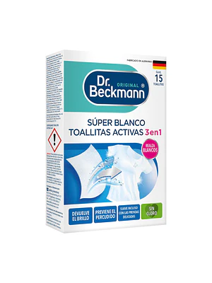 Toallitas Súper Blanco Dr. Beckmann x15 Unid