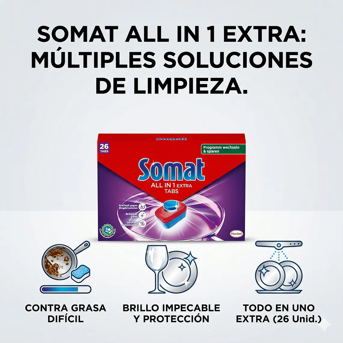 Pastillas Lavavajillas Somat 26 Unidades 3