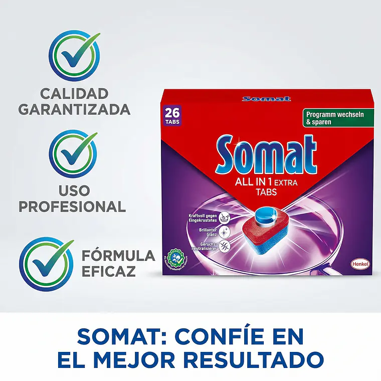 Pastillas Lavavajillas Somat 26 Unidades 5
