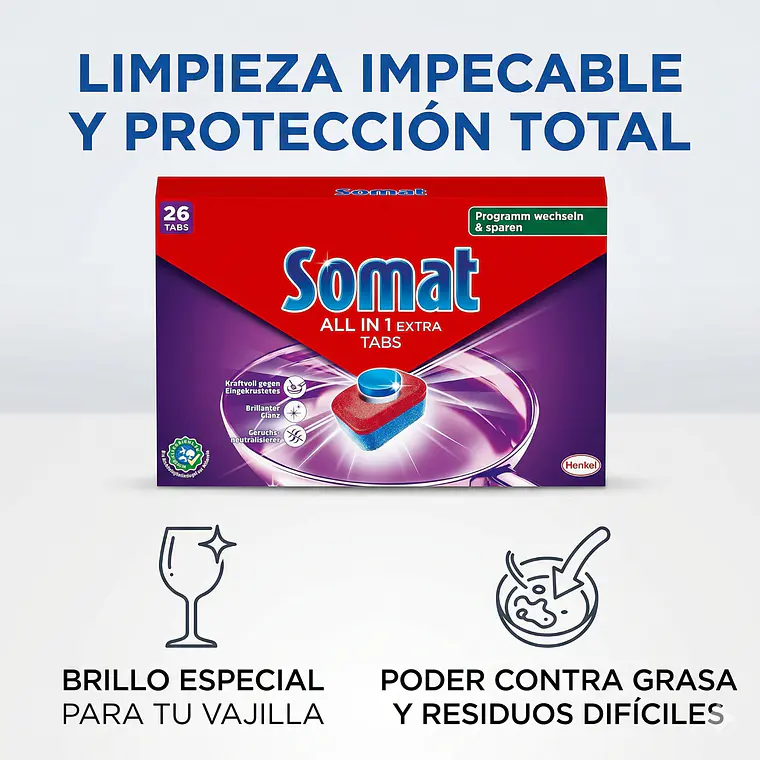 Pastillas Lavavajillas Somat 26 Unidades 6