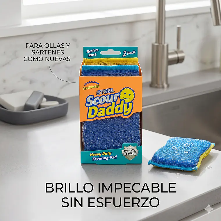 Esponja Acero Inoxidable Scour Daddy 2 Unid 9