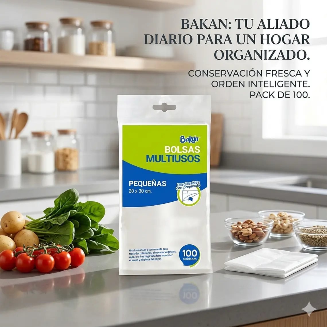 Bolsas Multiuso Bakan Pequeña 20x30 Bolsa Taco Pack 100 4