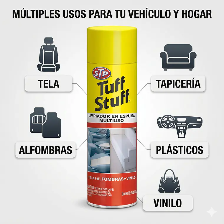 Limpiador En Espuma Tela, Alfombra, Vinilo 623gr 4