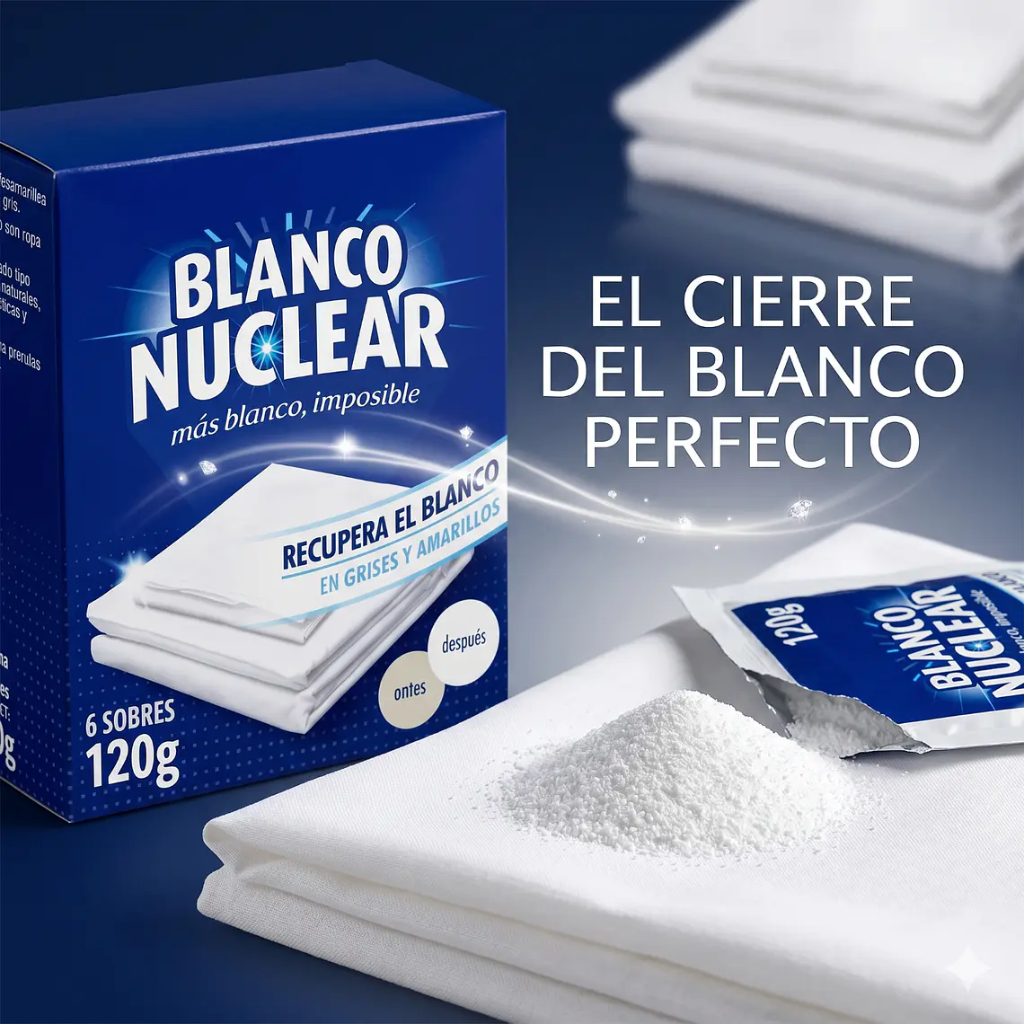 Quitamanchas Blanco Nuclear Sobres 6×120 g 7