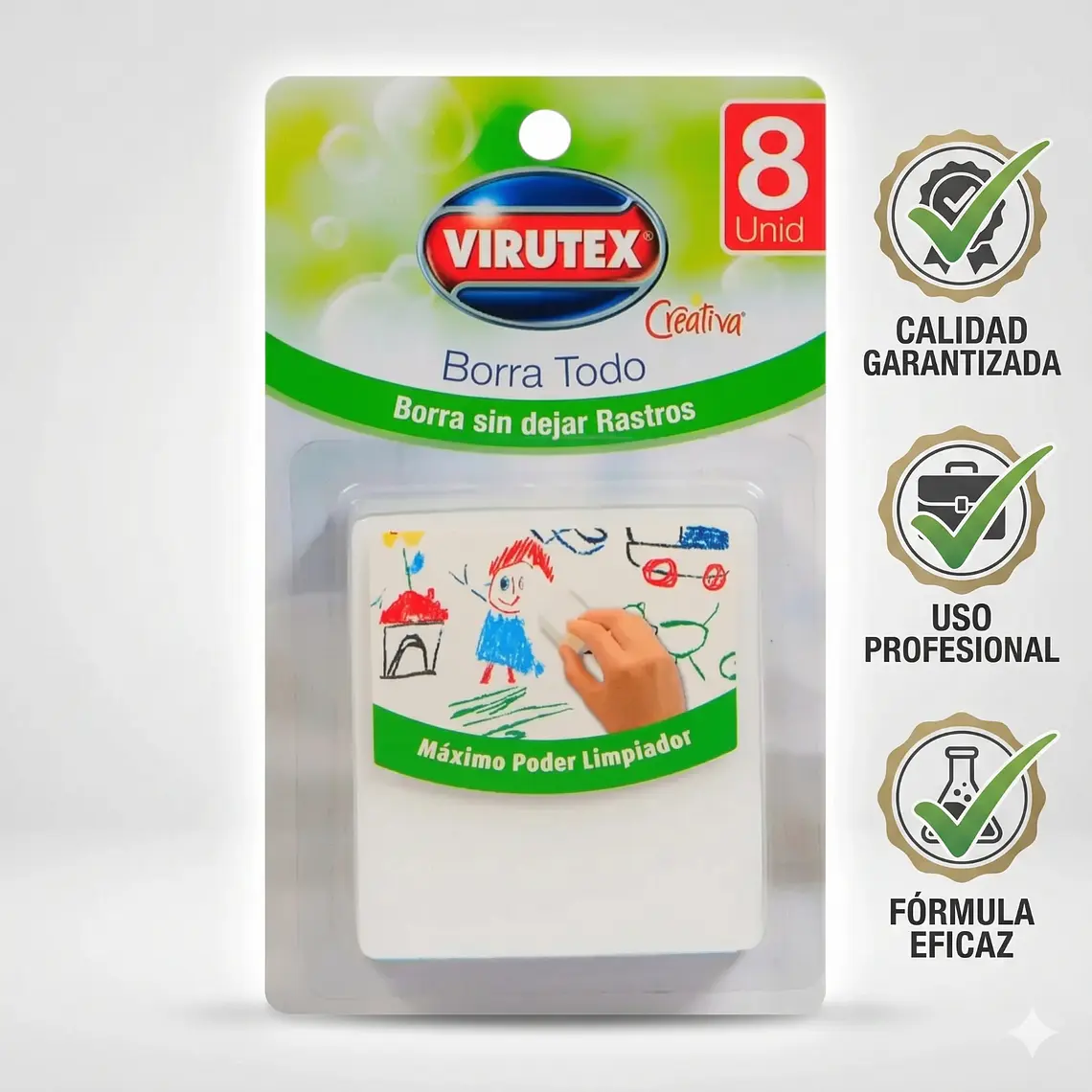 Esponja Mágica Borra Todo Virutex Pack 8 Limpia Paredes 4