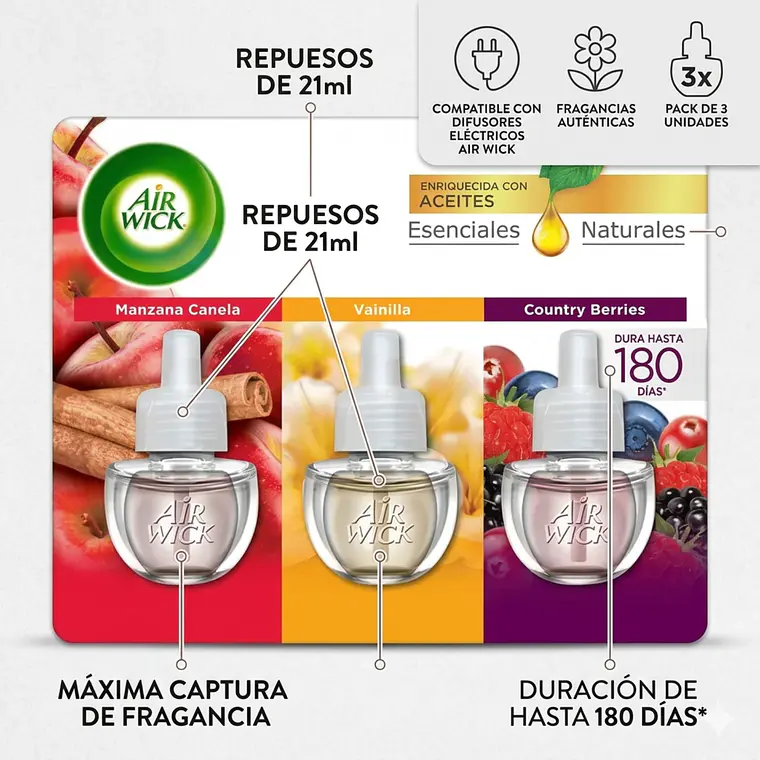 Desodorante Ambiental Eléctrico Repuesto Surtido 3x21ml 6