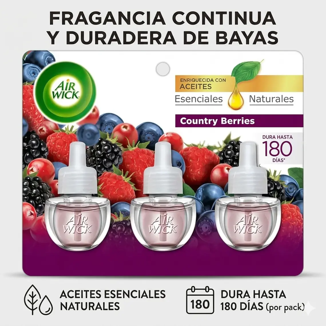 Recarga Desodorante Electrico Berries Airwick 3 Un 3
