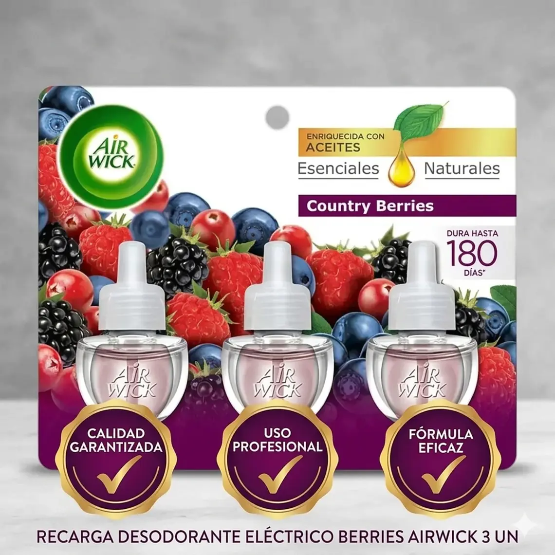 Recarga Desodorante Electrico Berries Airwick 3 Un 5