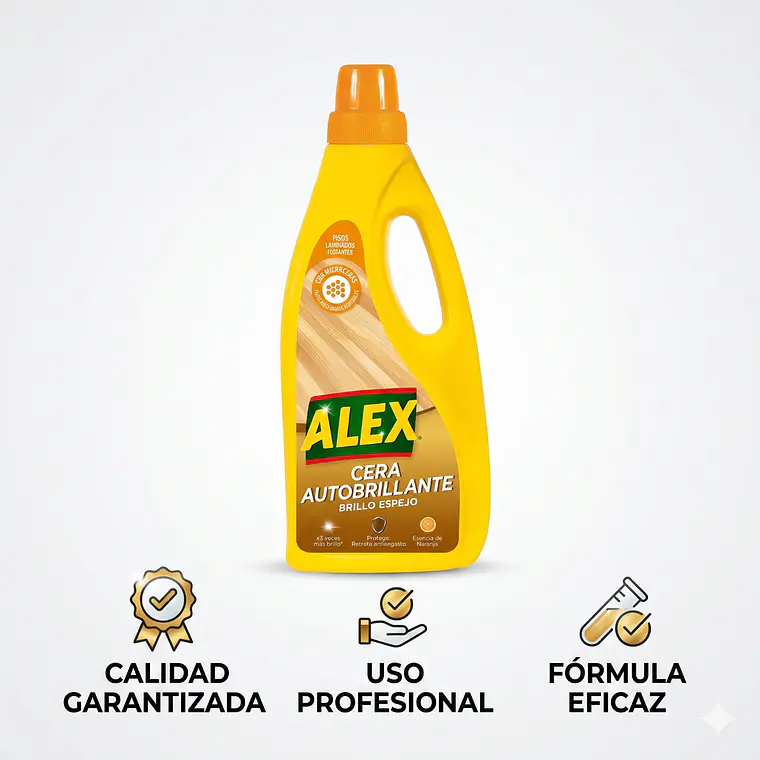 Cera Autobrillante Pisos Laminados Alex 750 ml 5