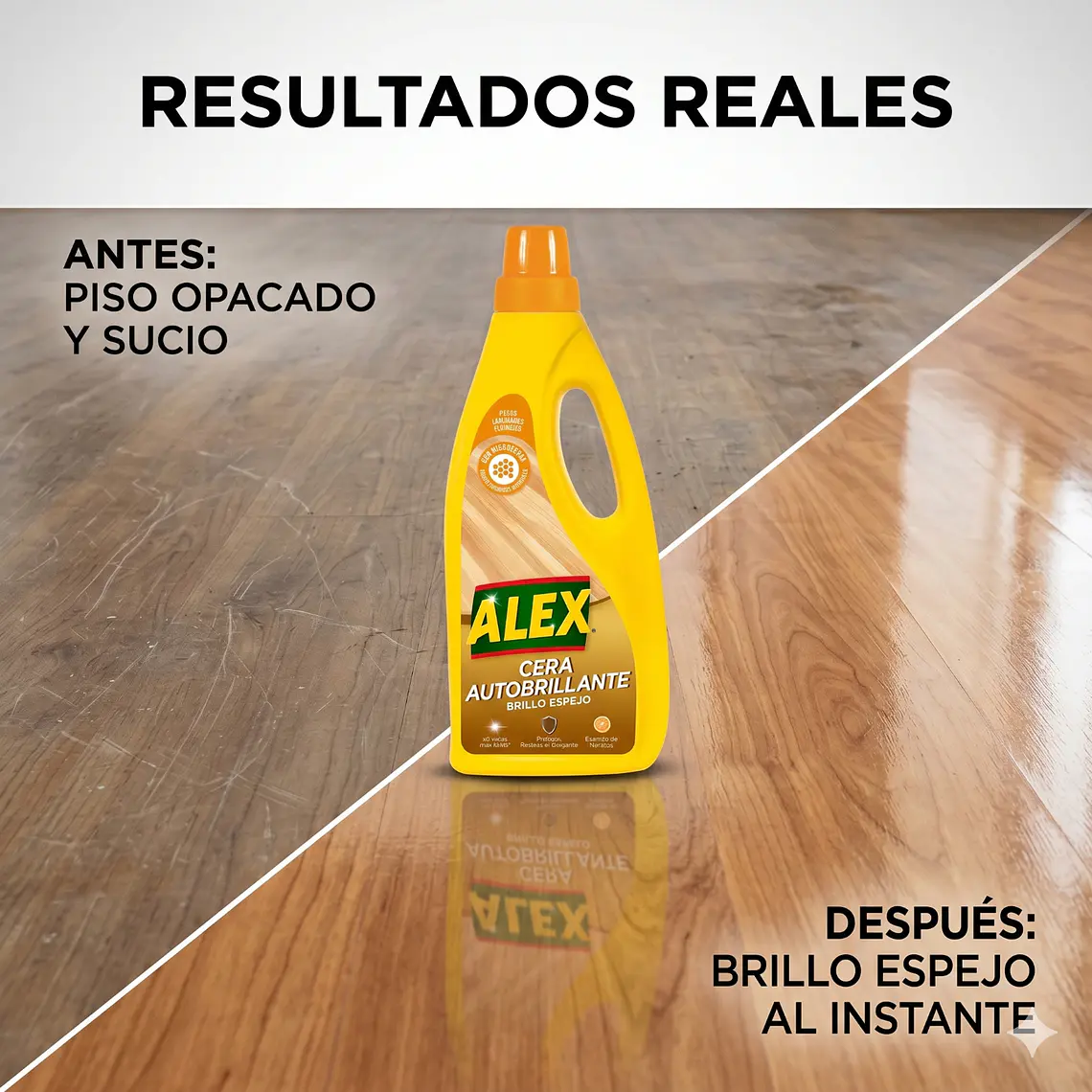 Cera Autobrillante Pisos Laminados Alex 750 ml 6