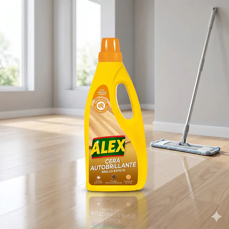Cera Autobrillante Pisos Laminados Alex 750 ml 7