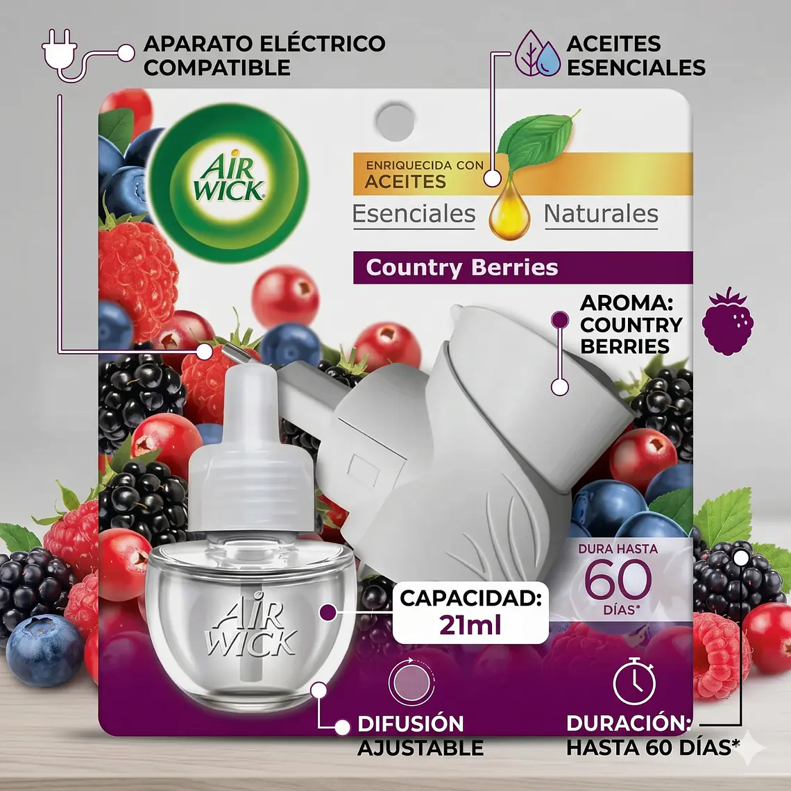 Aparato Electrico Air Wick Berries + Repuesto 21ml 4