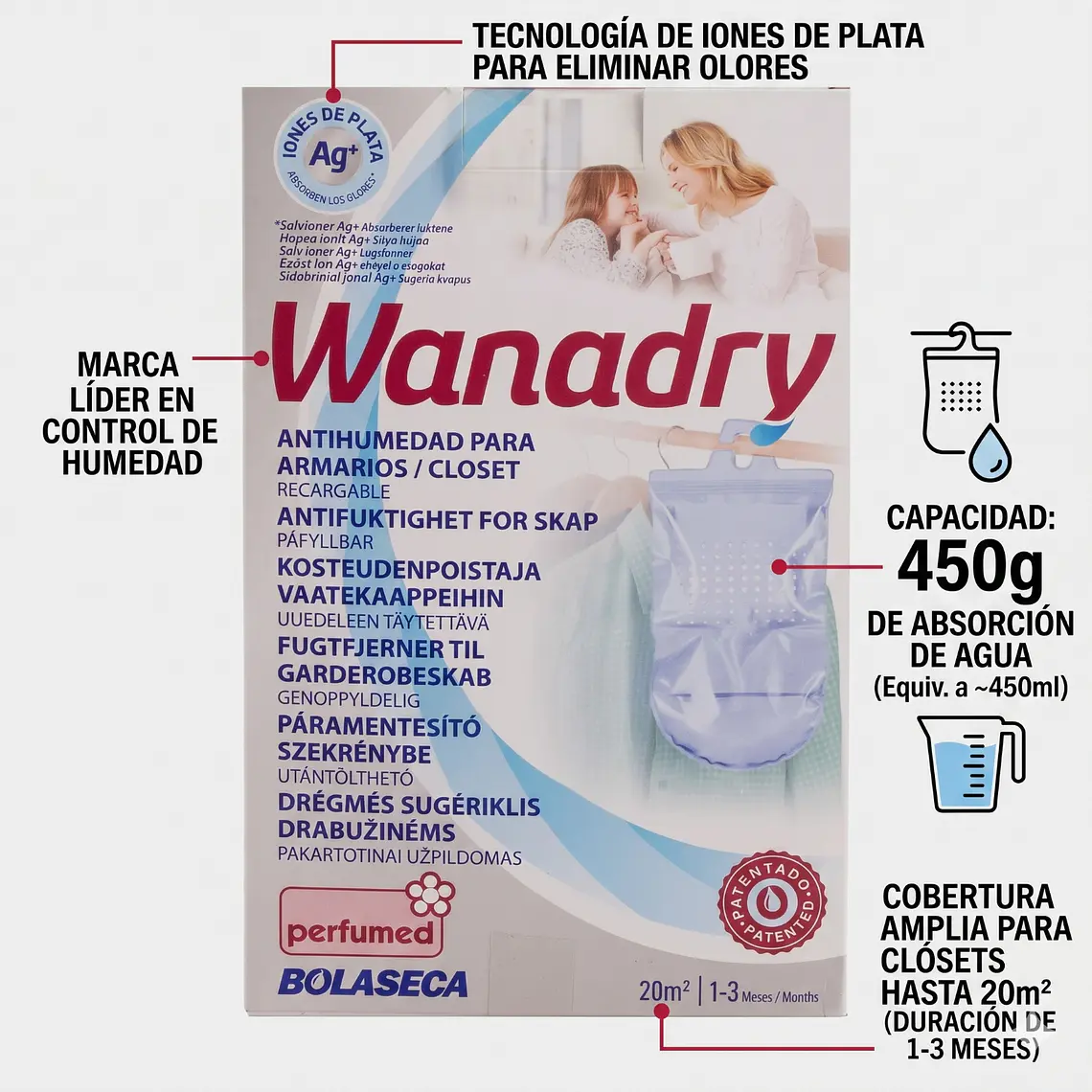 Sistema Antihumedad Bolaseca Wanadry Closets Y Armarios 450g 4