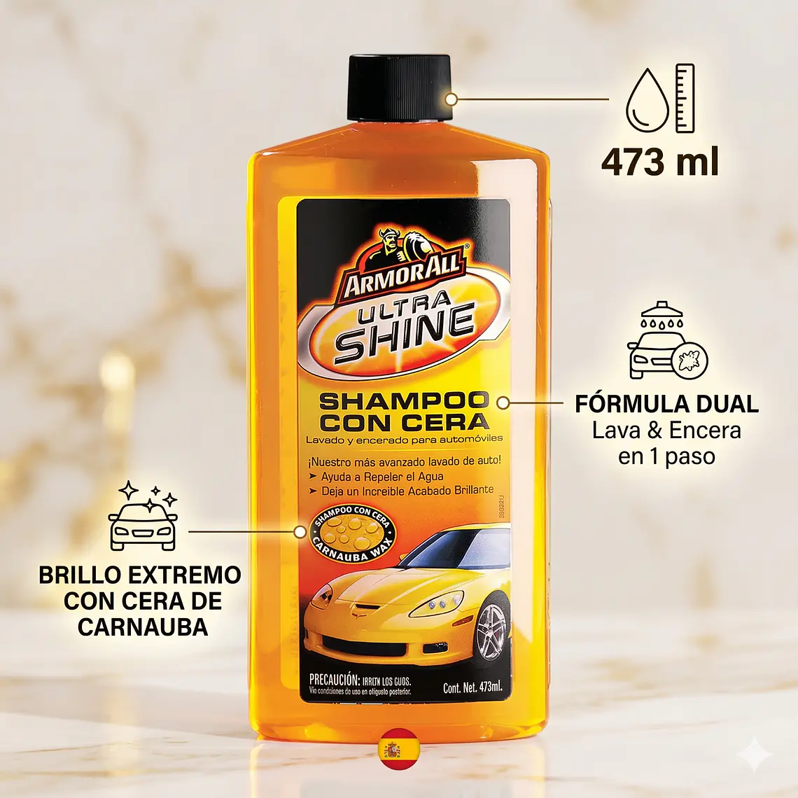 Armor All Shampoo Cera Auto Brillante 473 ml 4